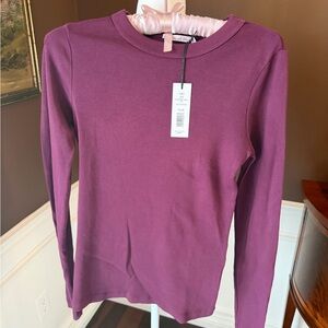 Michael Stars Ladies Zola LongSleeve Crew Tee Size Small Berry NWT